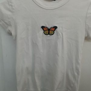 brandy mellville white butterfly top